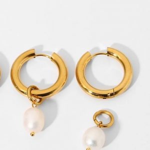 Chunky Pearl Hoops